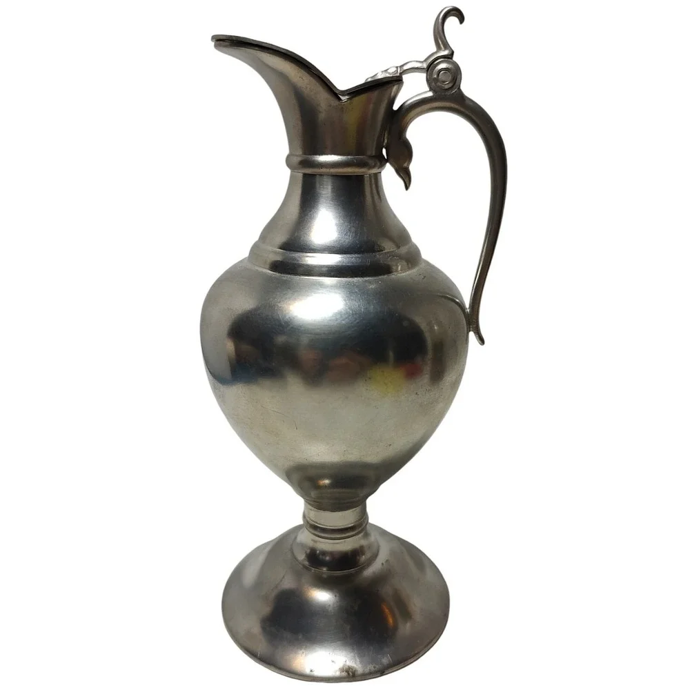 Vintage Royal Holland Pewter Pitcher Daalderop Creamer Hinged‎ Lid Handle SEE